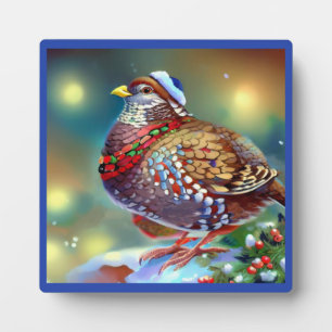 Plaque Photo Partridge de Noël 4
