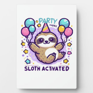 Plaque Photo Party Mode Sloth Activated Birthday Balloon Sloth 