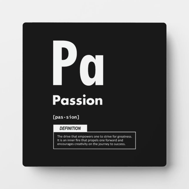 Plaque Photo Passion - Élément De Succès - Motivation (Devant)
