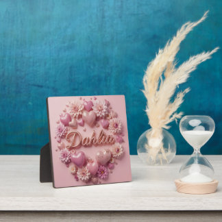 Plaque Photo Pastel Dahlia Bloom Art with Hearts!