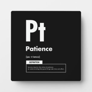 Plaque Photo Patience - Élément De Succès - Motivation