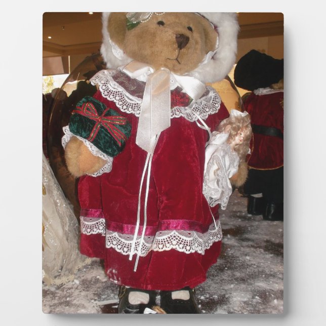 Plaque Photo Patinage de Noël Collection d'ours en peluche. (Devant)