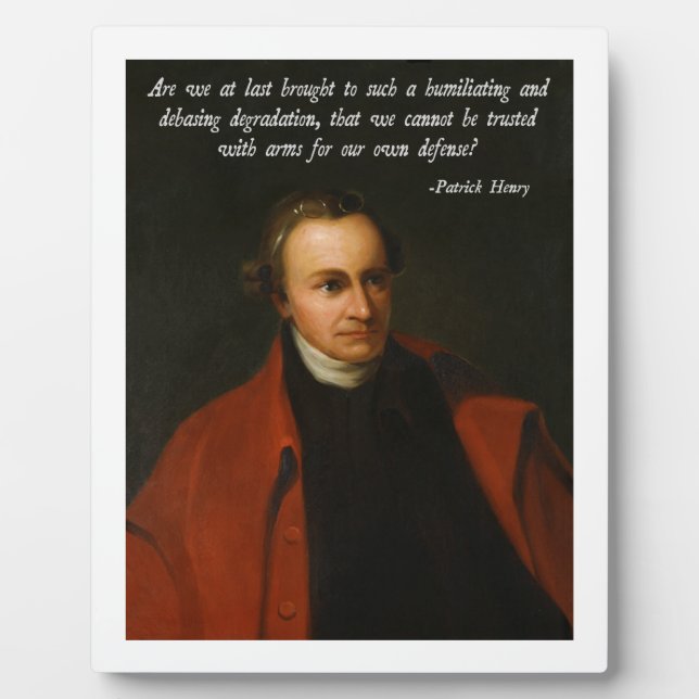 Plaque Photo Patrick Henry Deuxième amendement (Devant)