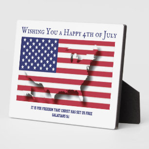 Plaque Photo PATRIOTIQUE 4 JUILLET Custom Christian
