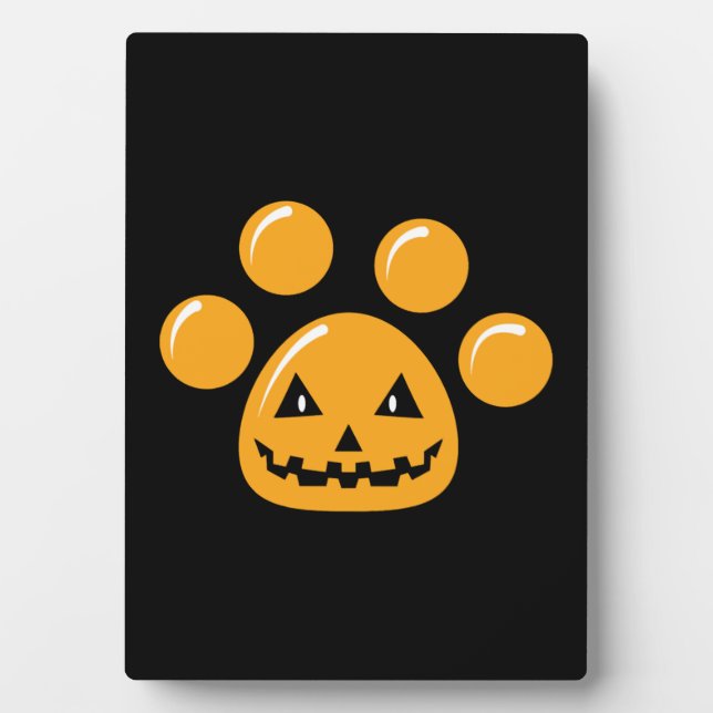 Plaque Photo Paw chien d'Halloween (Devant)