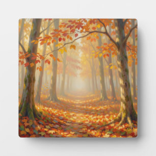 Plaque Photo Paysage artistique de chemin forestier automnal