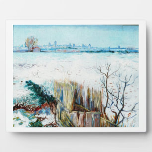 Plaque Photo Paysage neigeux avec Arles en Arrière - plan