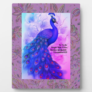 Plaque Photo Peacock bleu et lavande