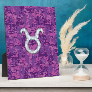 Plaque Photo Pearle comme Taurus Zodiac Connexion Camo numériqu