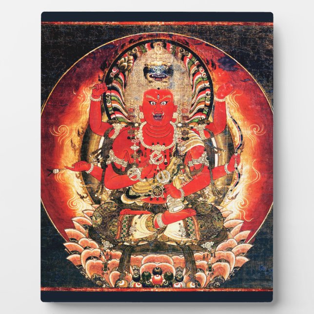 Plaque Photo Peinture bouddhiste Aizen Myoo du 14ème siècle (Devant)
