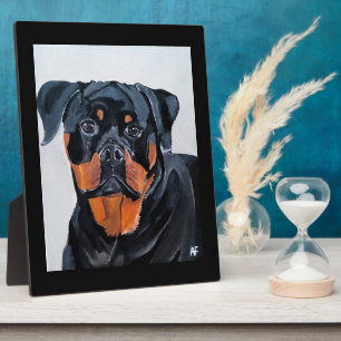 Plaque Photo Peinture de Rottweiler par Alfred Fox