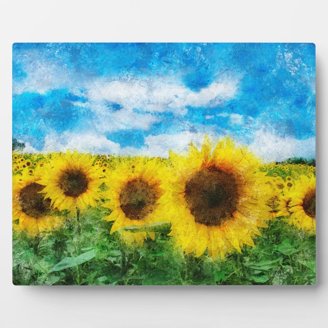 Plaque Photo Peinture de tournesols (Devant)