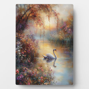 Plaque Photo Peinture impressionniste rustique Swan