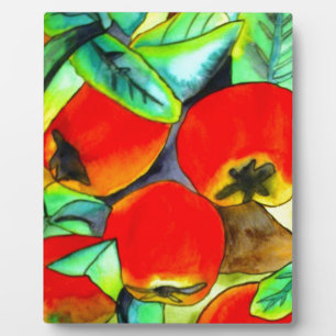 Plaque Photo Peinture originale aquarelle de pommes rouges