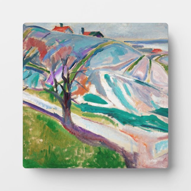 Plaque Photo Peinture paysagère Edward Munch (Devant)