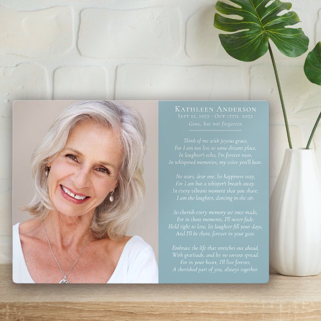 Plaque Photo Pense à moi Poem Photo Memorial Sympathy (Créateur téléchargé)