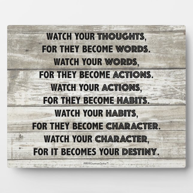 Plaque Photo Pensées Destinée Motivation (Devant)