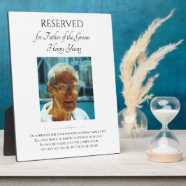 Plaque Photo Père de Groom Photo Sauvez un siège Mariage Memori