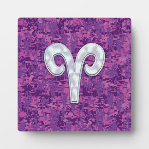 Plaque Photo Perle comme Aries Symbole Zodiaque Camouflage numé