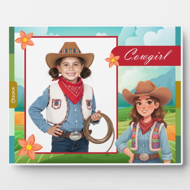 Plaque Photo Personalized Cowgirl Tabletop Photo (Devant)