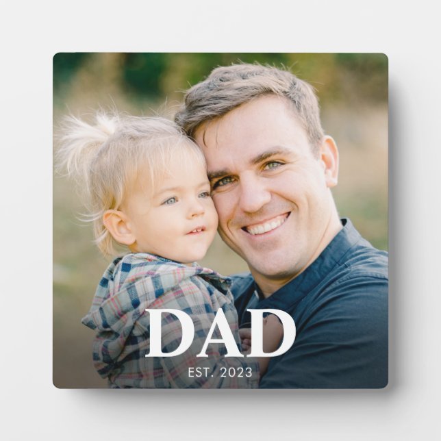 Plaque Photo Personalized Dad Established Fathers Day Photo (Devant)