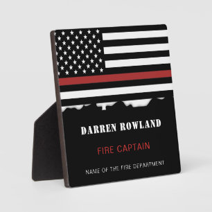 Plaque Photo Personalized Firefighter Thin Red Line Fire Rescue