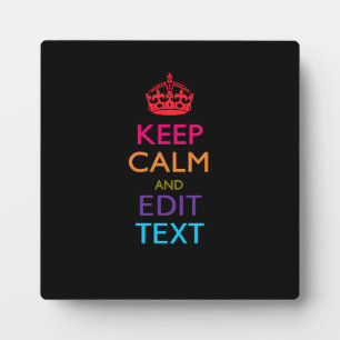 Plaque Photo Personalized KEEP CALM Have Your Text Multicolored
