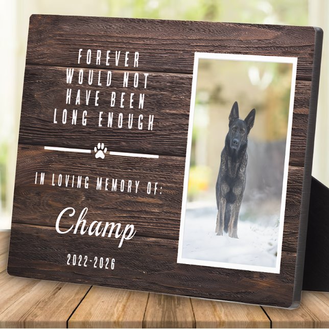 Plaque Photo Personalized Pet Memorial Photo Frame with Easel  (Pet Memorial with easel)