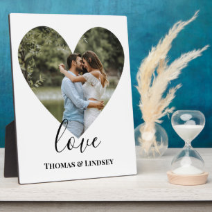 Plaque Photo Personalized Photo Heart Frame Modern Calligraphy