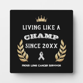 Plaque Photo Personnalisable Cancer du poumon Survivor feuilles