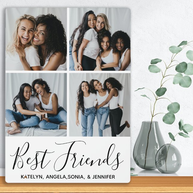 Plaque Photo Personnalisé Best Friends 4 Photo Collage (Créateur téléchargé)