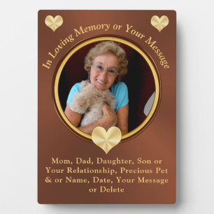 Plaque Photo Personnalisé dans les cadeaux de mémoire amoureux 