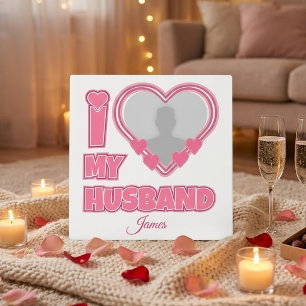 Plaque Photo Personnalisé J'aime mon mari – Ajouter une photo e