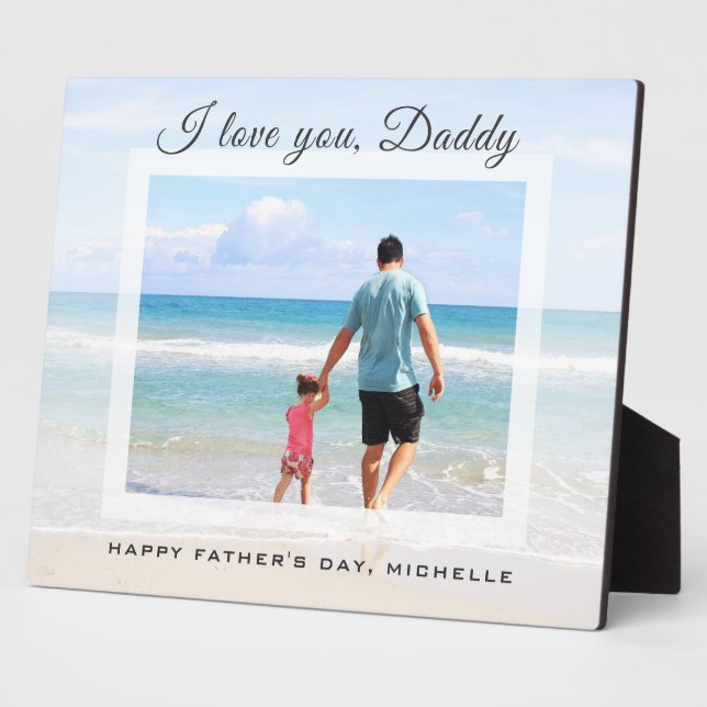 Plaque Photo Personnalisé Je T'Aime Papa Photo personnalisée (Côté)