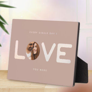 Plaque Photo Personnalisé Moderne Photo LOVE Valentines Couple 