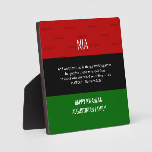 Plaque Photo Personnalisé NIA Romans 8 28 Happy Kwanzaa