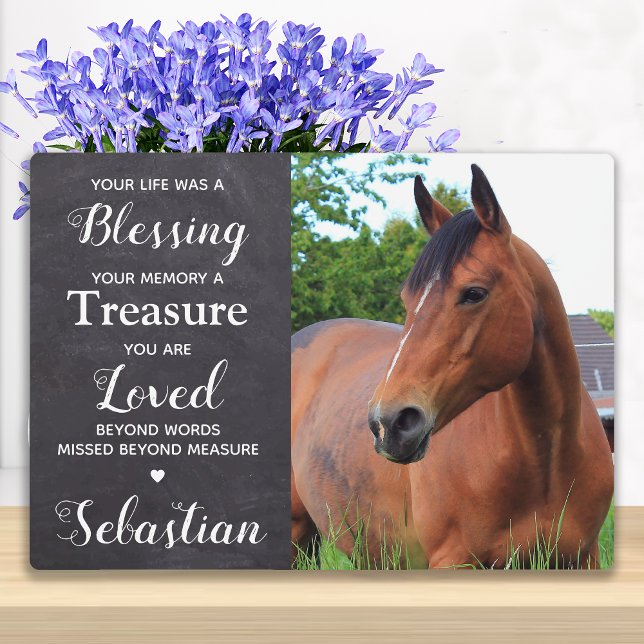 Plaque Photo Personnalisé Pet Mémorial Keepsaké Horse Photo (Créateur téléchargé)