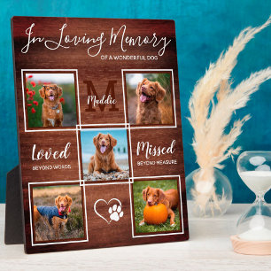 Plaque Photo Personnalisé Rustic Pet Perdre Dog Memorial 5 Phot