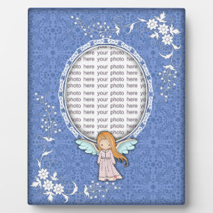 Plaque photo personnalisée avec un ange mignon et 