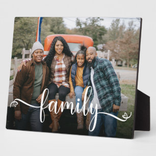 Plaque photo personnalisée de script familial