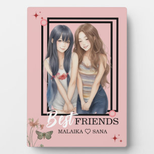 Plaque Photo Personnaliser visage Caricature Best Friends BFF C