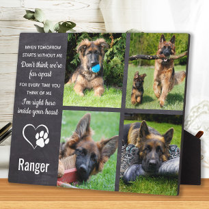 Plaque Photo Pet Dog Memorial Gift- Dog Sympathy Pet Loss Photo