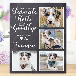 Plaque Photo Pet Memorial personnalisable Keepsaké Photo Collag