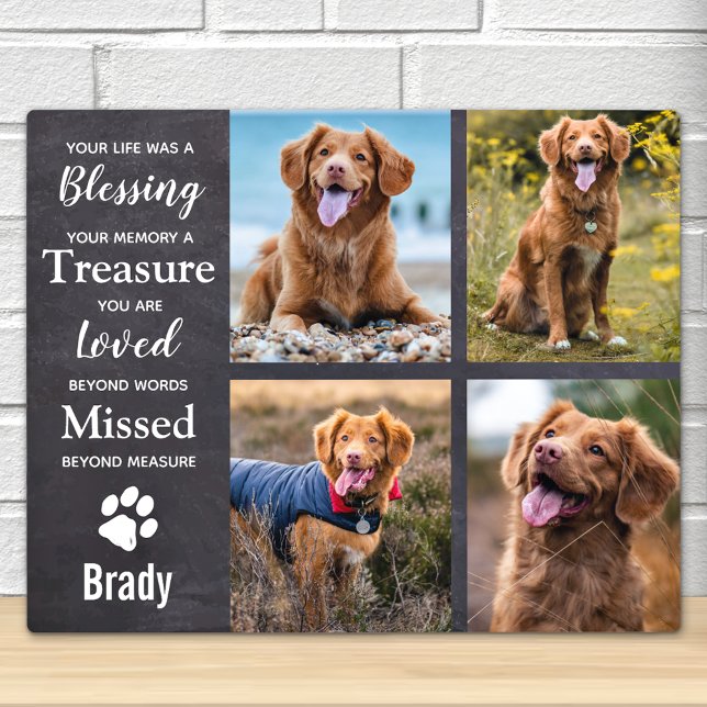 Plaque Photo Pet Memorial personnalisé chien photo Collage (Créateur téléchargé)