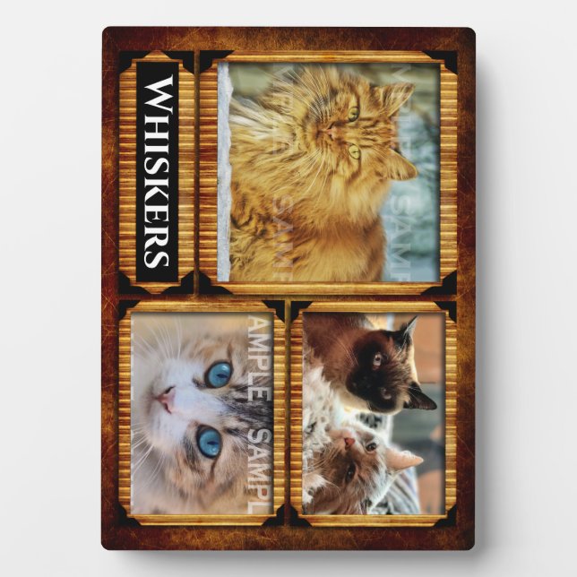 Plaque Photo Phocollage de Pet memorial | bamboo wood framework (Devant)