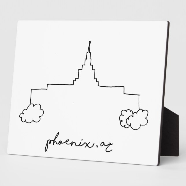 Plaque Photo phoenix arizona temple simple dessin moderne (Côté)