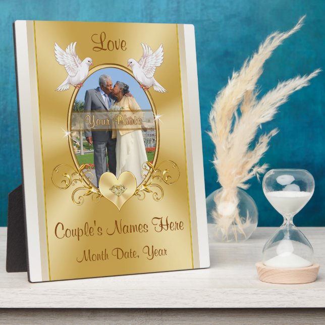 Plaque Photo Photo, Cadeau pour le 50e anniversaire du mariage, (Côté)