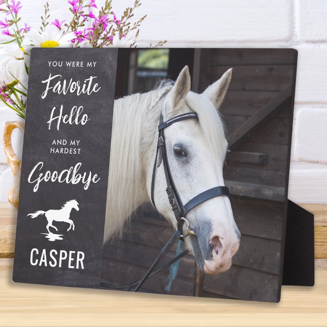 Plaque Photo Photo Cheval - Bonjour Quote d'adieu - Horse Memor (Créateur téléchargé)