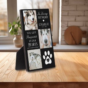 Plaque Photo Photo Collage 'Pawprints in Our Hearts' Perte d'an