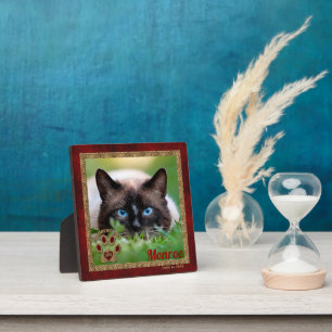 Plaque Photo Photo commémoratif de chat siamois
